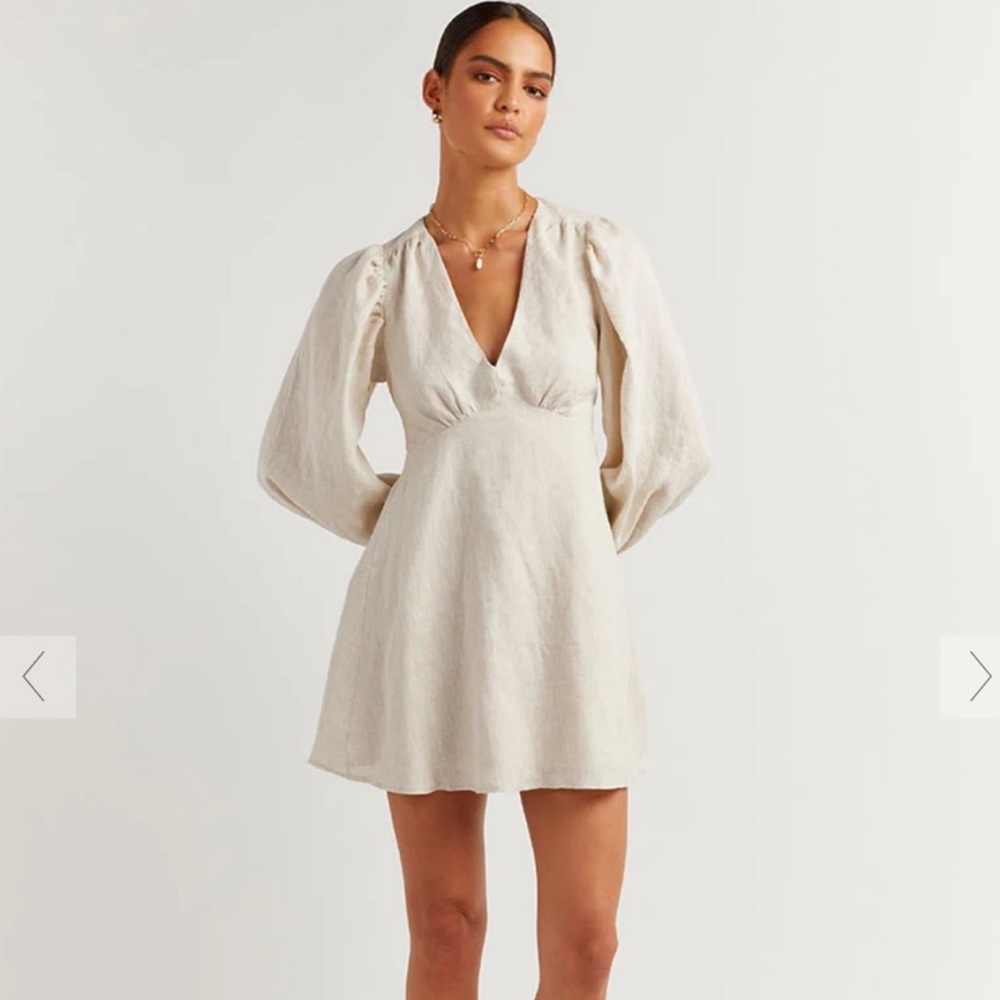 Dissh Rosa Pearl Linen Mini Dress